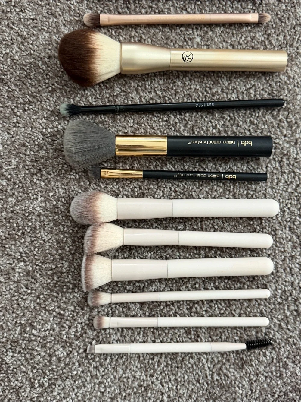 Collection of makeup brushes